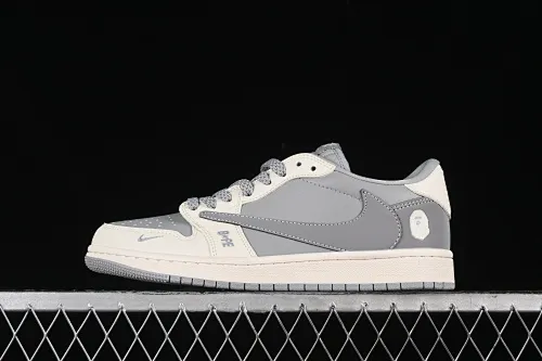 All categories Air Jordan Jordan series basketball shoes Air Jordan 1 Low High-end customized low-top sneakers Travis Scott x Fragment Design x Air Jordan 1 Low OG SP AJ1 Joe 1 Bape joint-moon shadow gray low-top cultural casual sneakers BB6511-625